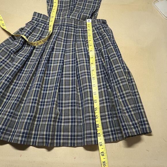 Dennis Uniform Girls Plaid School Jumper Size G8 Gray Blue Acadamia Preppy - Picture 10 of 10